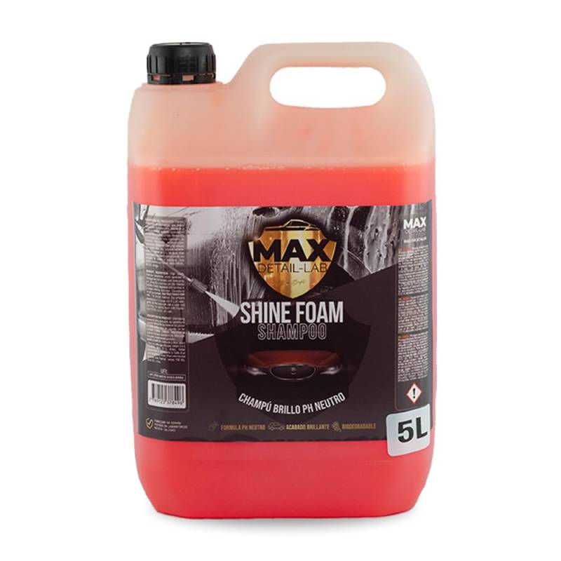 MAX DETAIL-LAB - Shine Foam - Autoshampoo Snow Foam Aktivschaumreiniger, PH Neutrales Shampoo Auto, glänzendes Finish Carnaubawachs, Vorreiniger Autowäsche Konzentrat, Detailing Car Motorrad, 5L von MAX DETAIL-LAB