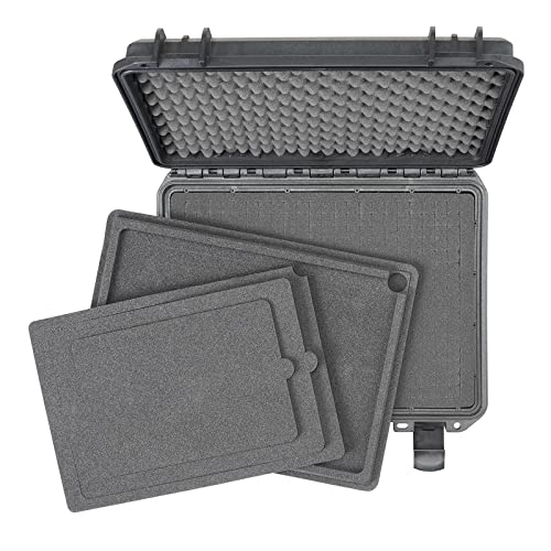 Max Cases - MAX380H115LAPTOP.079, luftdichter Koffer mit modularer Schwamm für Tablet und Laptop, Farbe: Schwarz, 380 x 270 x 115 mm von MAX