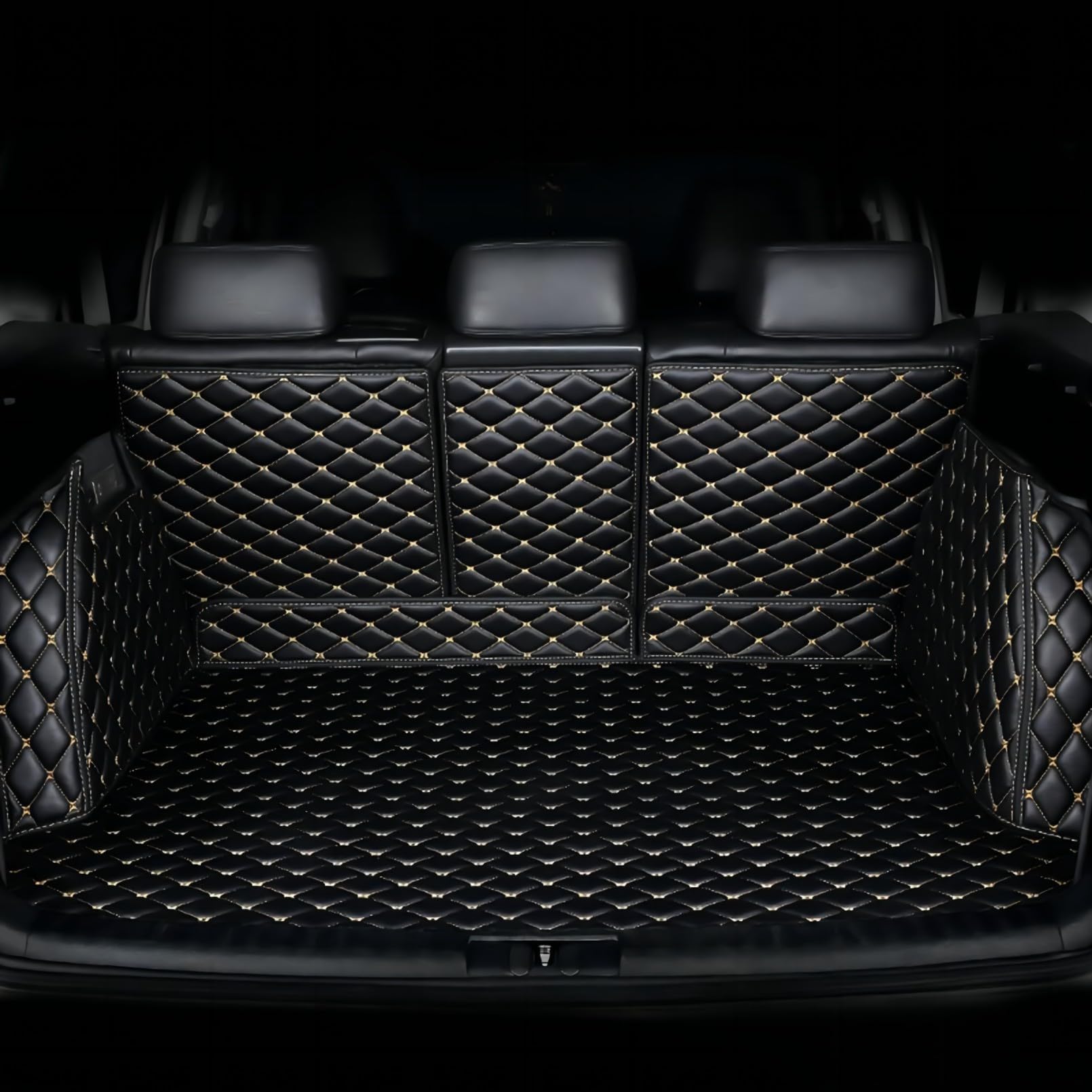 Auto Leder All Inclusive Kofferraummatte für Mazda CX-5 2017-2024,Antirutsch Wasserdicht Kofferraumwanne Schutzmatte Vollabdeckung Matten Teppiche Zubehör,Black-Beige von MAXTED