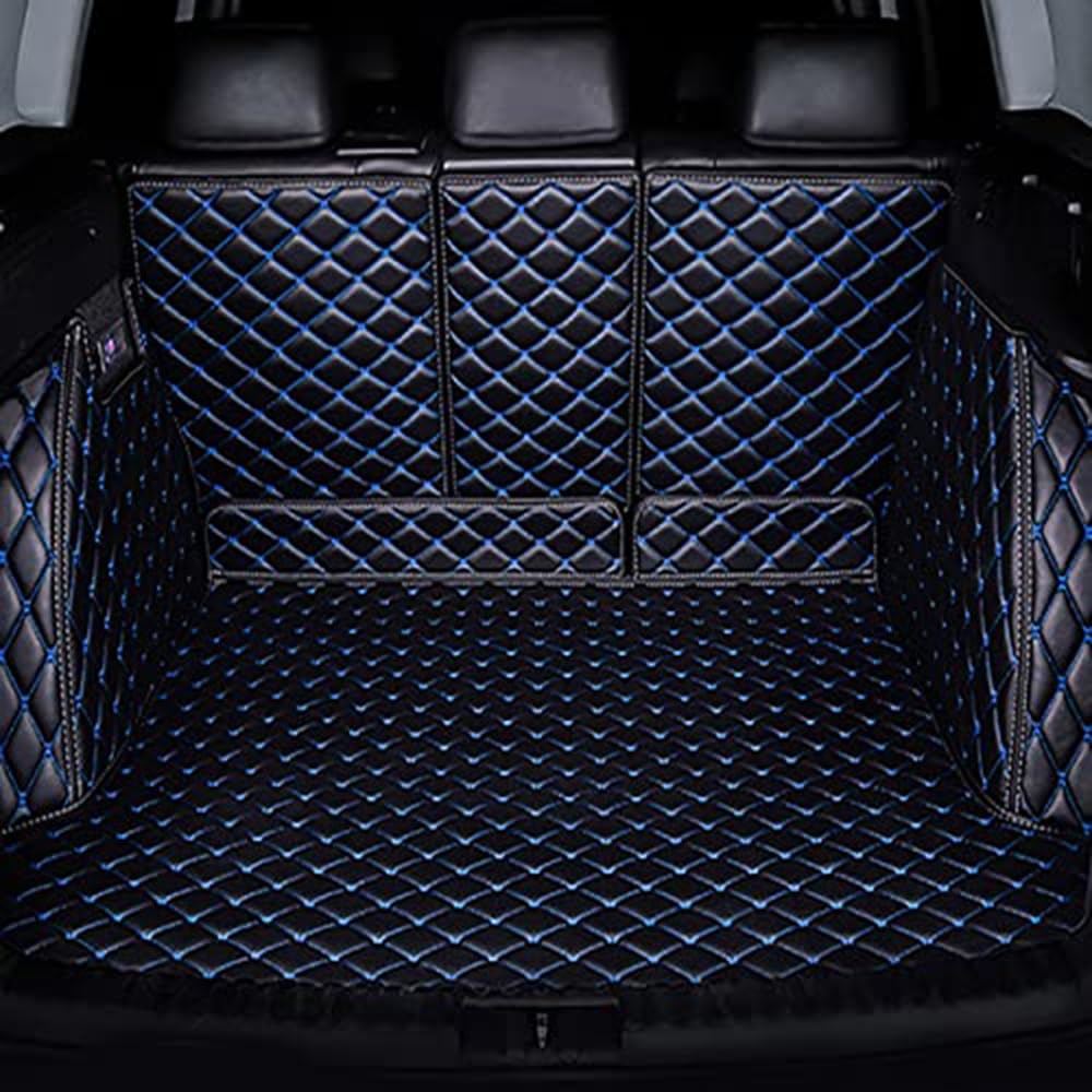 Auto Leder All Inclusive Kofferraummatte für Mazda CX-5 2017-2024,Antirutsch Wasserdicht Kofferraumwanne Schutzmatte Vollabdeckung Matten Teppiche Zubehör,Black-Blue von MAXTED