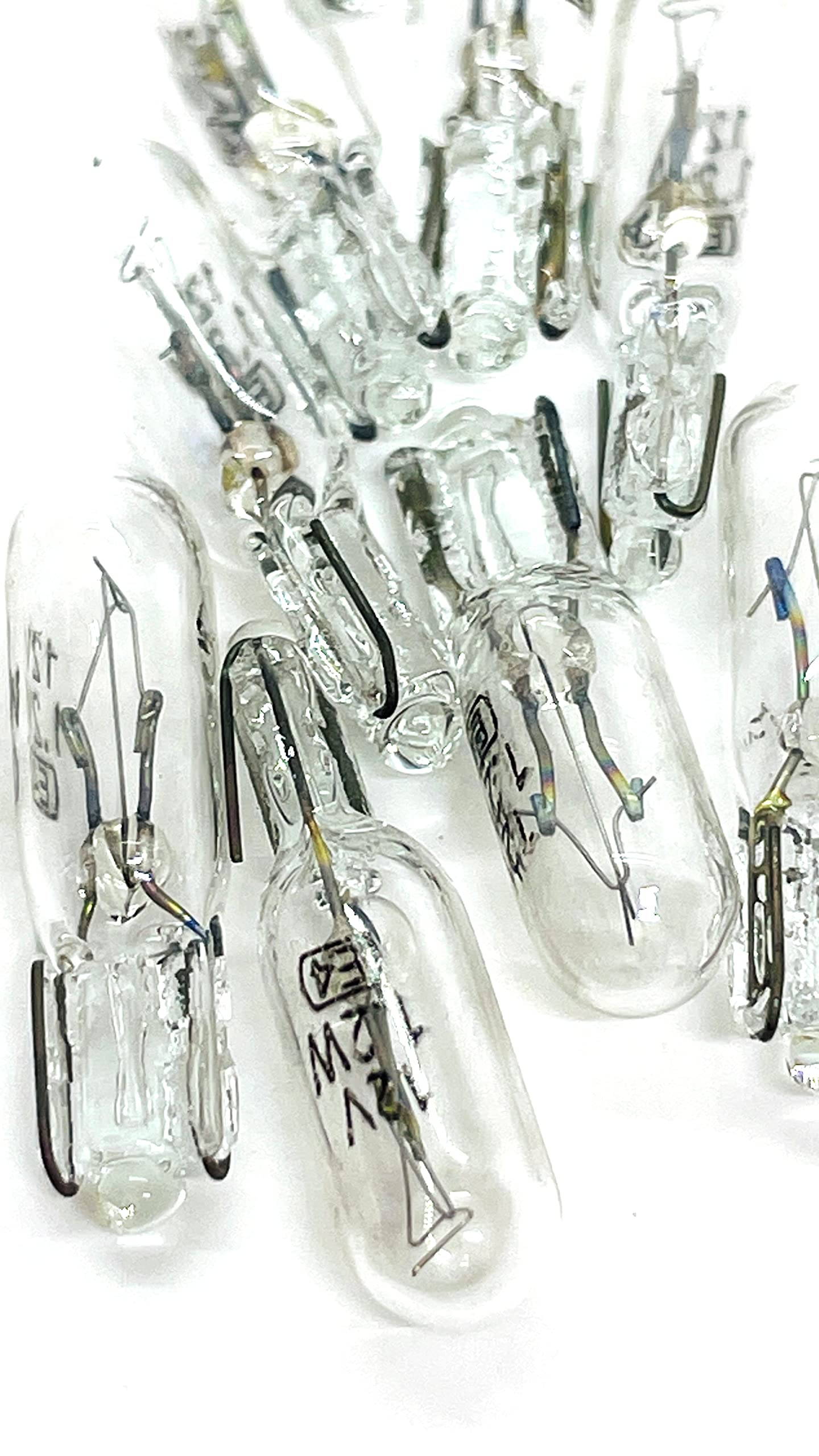 Maxxoni - 10x CLEAR W1,2W 12V T5 Warm Weiss Glassockellampe Tacho Cockpit Auto Instrumentenbeleuchtung von MAXXONI