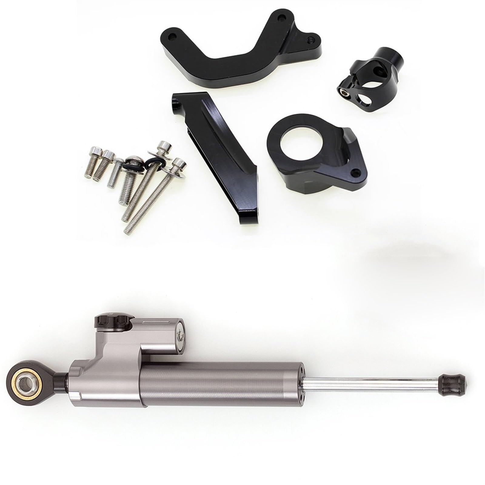 Lenkstabilisator Aluminium Motorrad Stabilisator Dämpfer Lenkung Montage Halterung Halter Unterstützung Kit Für Suzuki Für GSXR1000 K9 2009-2015 Dämpfer(Gray) von MAYINGLON