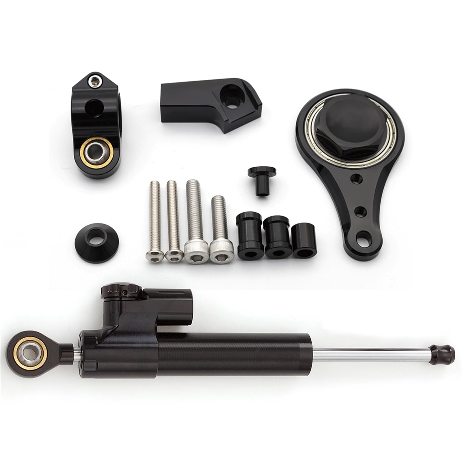 Lenkstabilisator CNC Motorrad Dämpfer Halterung Unterstützung Lenkung Dämpfer Stabilisator Für Kawasaki Für Ninja Für ZX636 Für ZX6R ZX-6R ZX 6R 2005 2006 Dämpfer(Black) von MAYINGLON