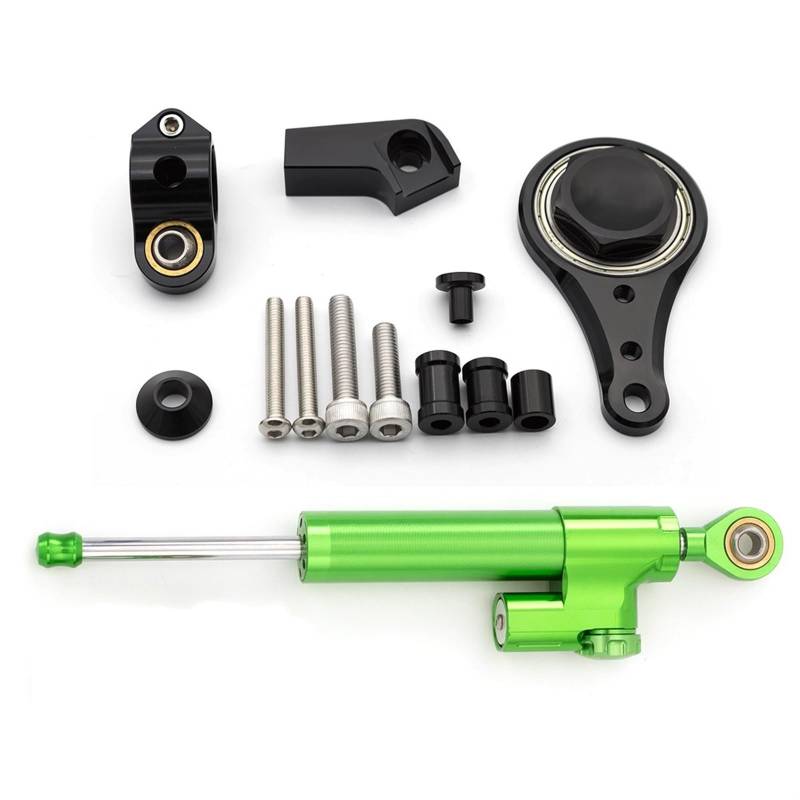 Lenkstabilisator CNC Motorrad Dämpfer Halterung Unterstützung Lenkung Dämpfer Stabilisator Für Kawasaki Für Ninja Für ZX636 Für ZX6R ZX-6R ZX 6R 2005 2006 Dämpfer(Green) von MAYINGLON