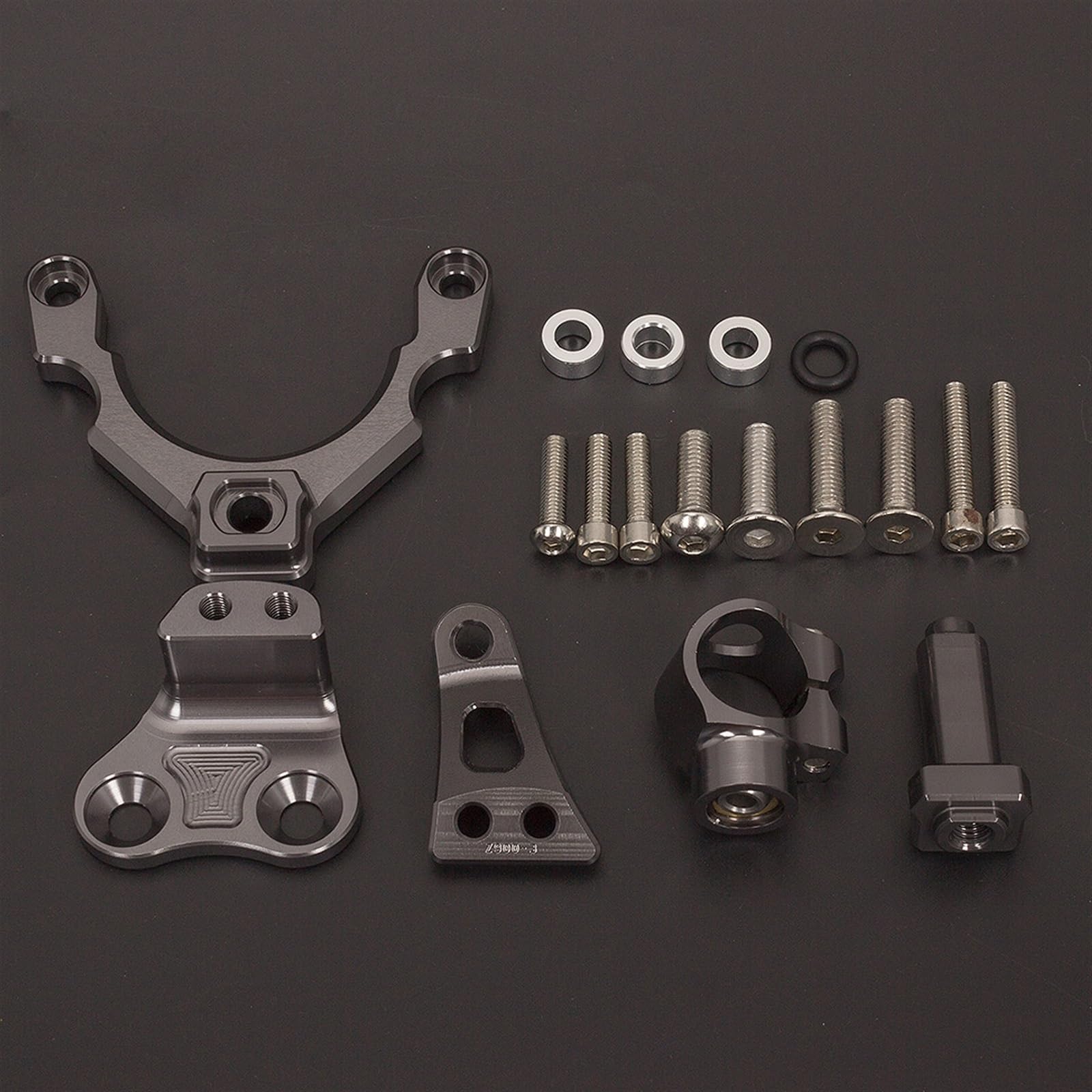 Lenkstabilisator CNC Motorräder Lenkung Stabilisieren Dämpfer Halterung Halterung Unterstützung Halter Kit Set Für Kawasaki Für Z900 2017 2018-2021 Dämpfer(Gray) von MAYINGLON