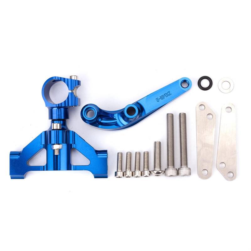 Lenkstabilisator CNC Motorräder Lenkung Stabilisieren Dämpfer Halterung Montage Unterstützung Halter Kit Set Für Kawasaki Für ZZR1400 Für ZX14 2006-2012 Dämpfer(Blue) von MAYINGLON