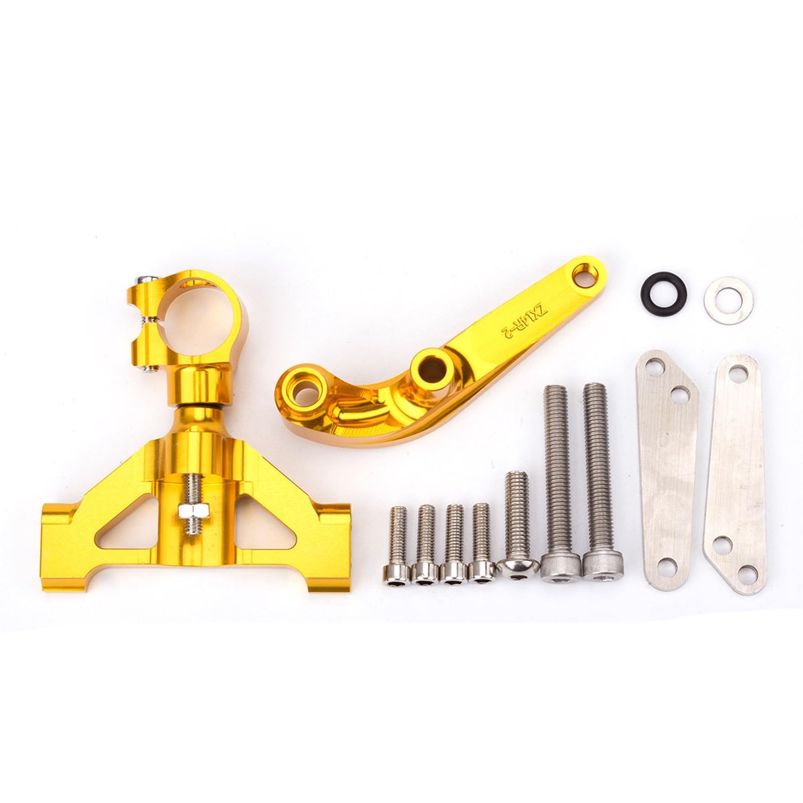 Lenkstabilisator CNC Motorräder Lenkung Stabilisieren Dämpfer Halterung Montage Unterstützung Halter Kit Set Für Kawasaki Für ZZR1400 Für ZX14 2006-2012 Dämpfer(Gold) von MAYINGLON