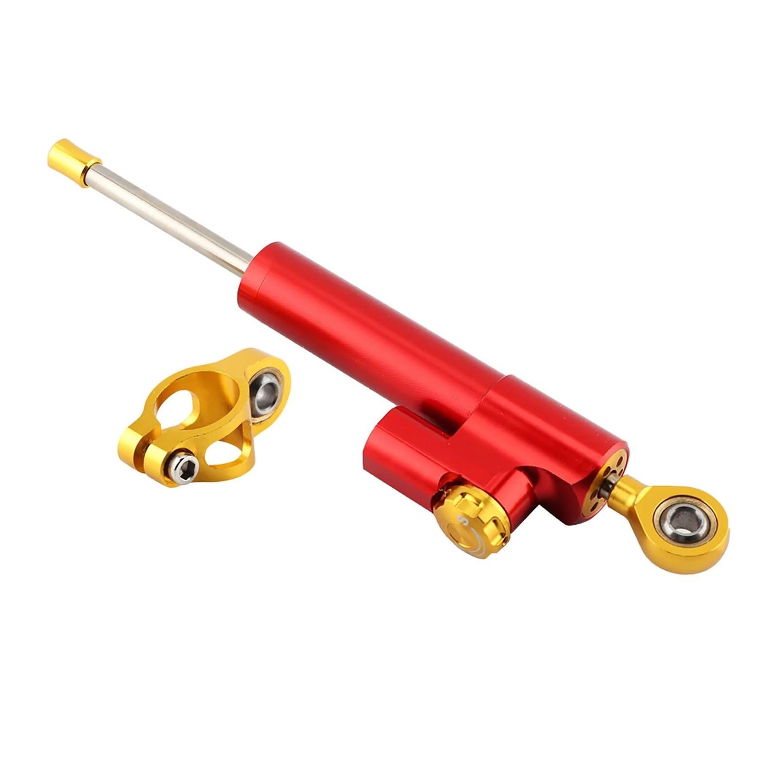 Lenkstabilisator Dämpfer Halterung Montieren Aluminium Legierung Lenkung Dämpfer Sicherheit Control Universal Lenkung Stabilisieren Für Motorrad Dämpfer(Red) von MAYINGLON