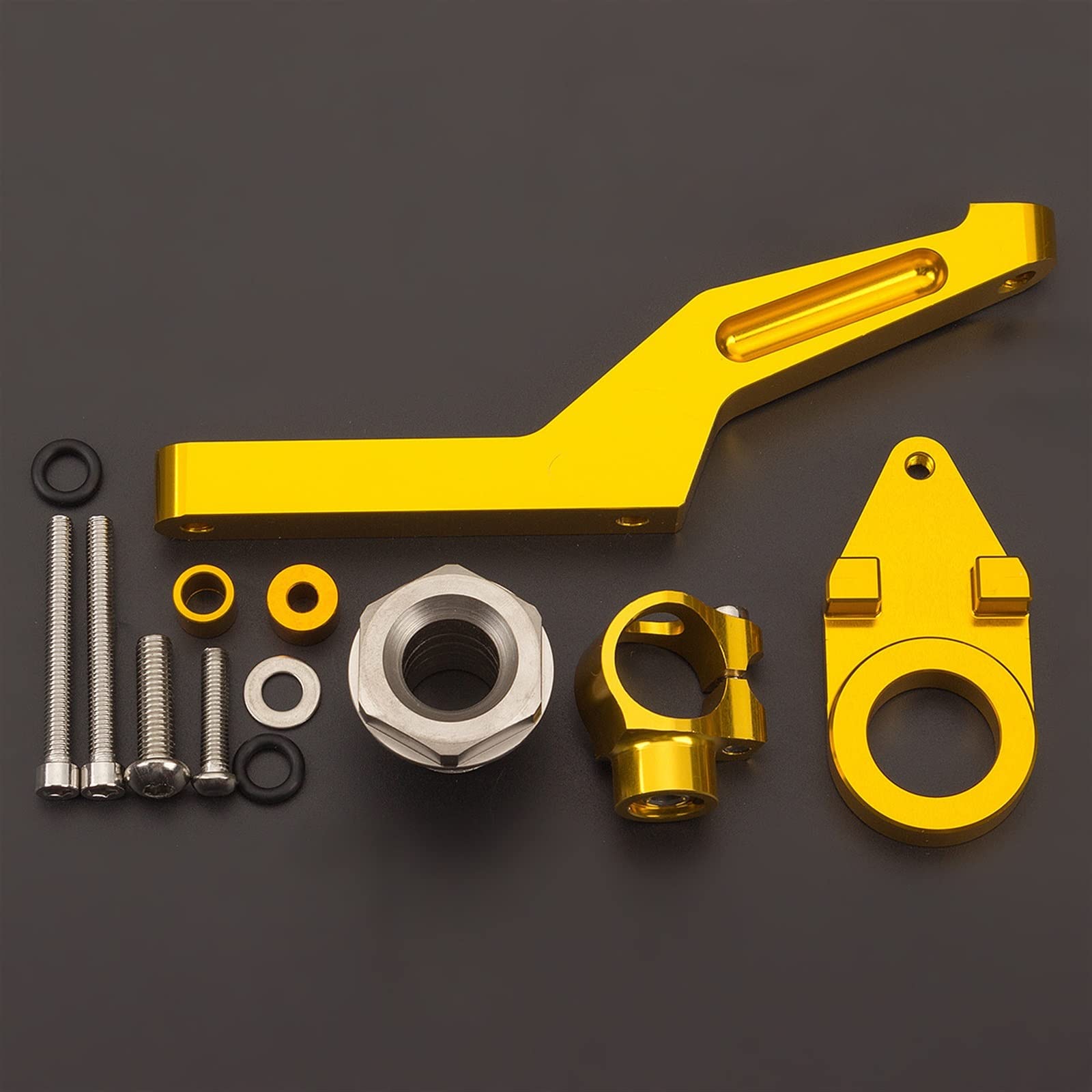 Lenkstabilisator Für Kawasaki Für Ninja ZX6R ZX-6R 600 ZX636 2009-2021 Lenkung Stabilisieren Einstellbare Motorräder Dämpfer Halterung Mount Kit Dämpfer(C) von MAYINGLON