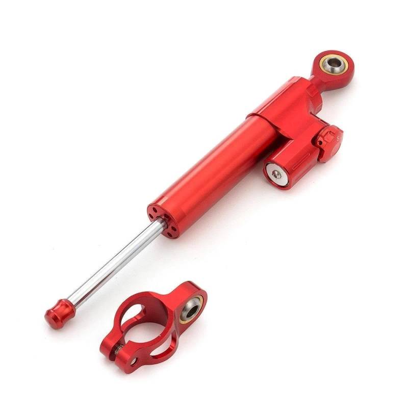 Lenkstabilisator Für Kawasaki Für Suzuki Für Ducati CNC Lenkungsdämpfer Motorrad Linearstabilisator Umgekehrte Sicherheitssteuerung Universal Dämpfer(Red) von MAYINGLON