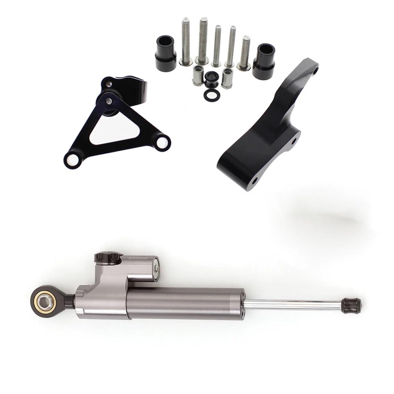 Lenkstabilisator Motorrad Aluminium Lenkung Stabilisieren Dämpfer Halterung Unterstützung Montage Kit Für Ducati 696 Für Monster Dämpfer(Gray) von MAYINGLON