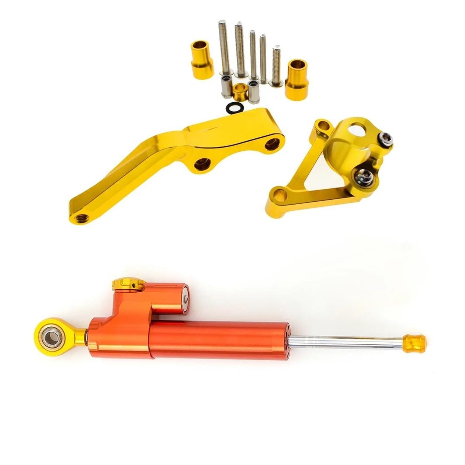 Lenkstabilisator Motorrad Aluminium Lenkung Stabilisieren Dämpfer Halterung Unterstützung Montage Kit Für Ducati 696 Für Monster Dämpfer(Orange) von MAYINGLON