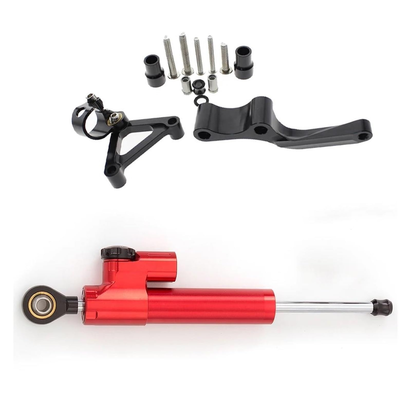 Lenkstabilisator Motorrad Aluminium Lenkung Stabilisieren Dämpfer Halterung Unterstützung Montage Kit Für Ducati 696 Für Monster Dämpfer(Red) von MAYINGLON