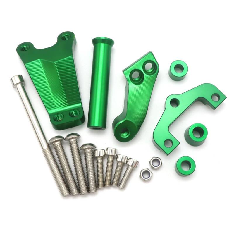 Lenkstabilisator Motorrad Einstellbare Motorrad Lenkung Stabilisator Dämpfer Halterung Mount Kit Für Kawasaki Für ER6N 2012-2016 Dämpfer(Green) von MAYINGLON