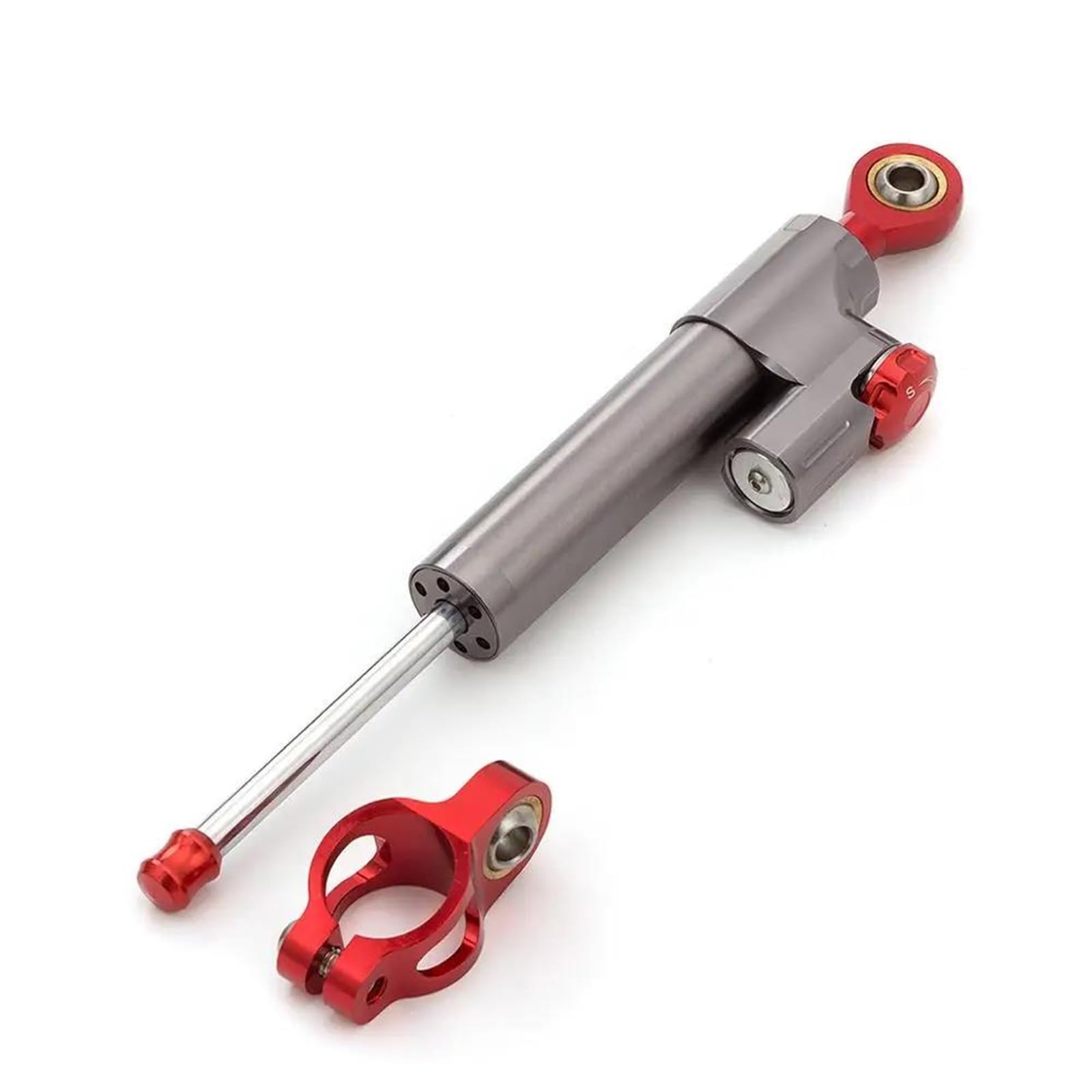 Lenkstabilisator Motorrad Lenkung Dämpfer Linear Stabilisator Umgekehrt Motorrad Zubehör Für Kawasaki Für Z1000 2003-2016 Aluminium CNC Dämpfer(Grey-red) von MAYINGLON