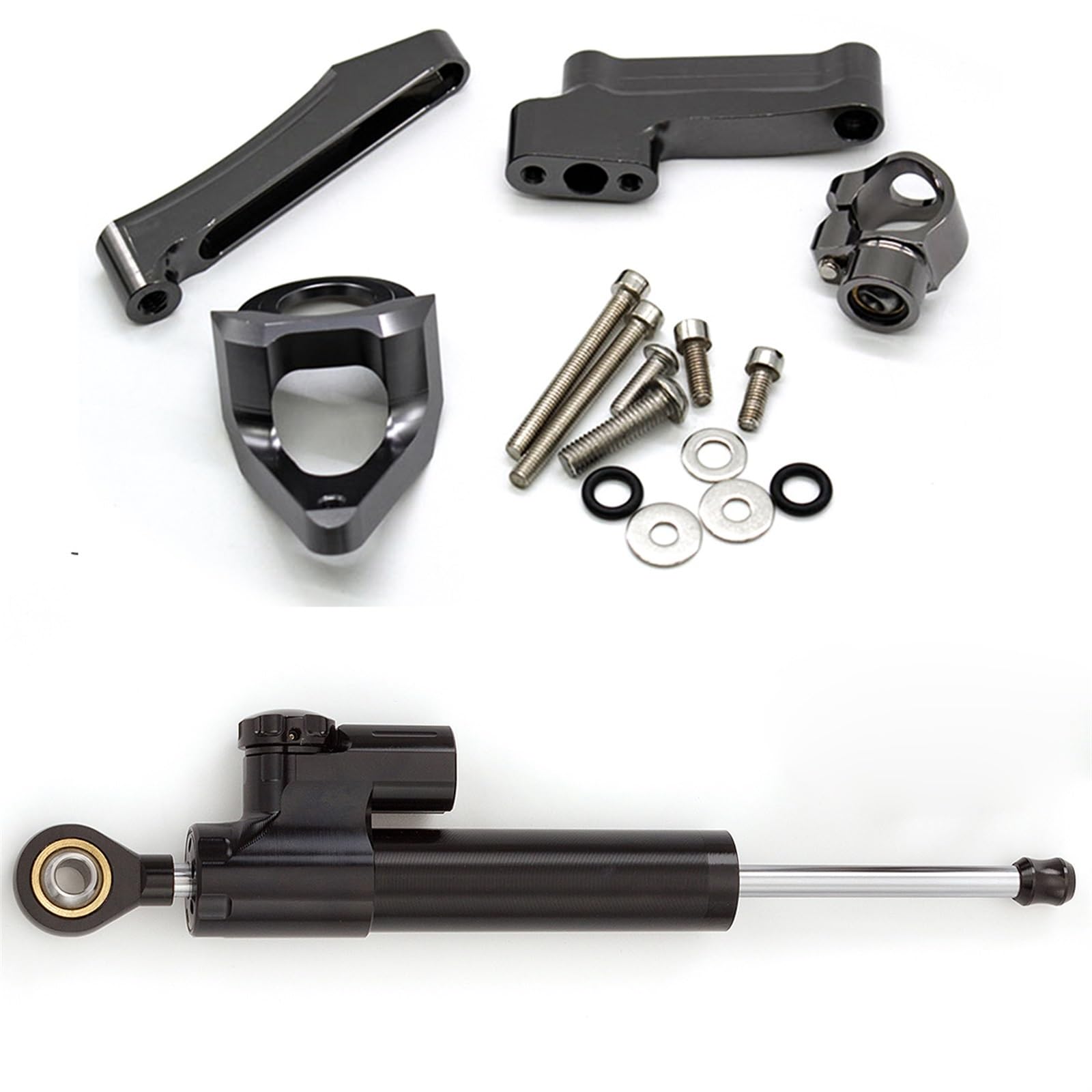 Lenkstabilisator Motorrad Lenkungsdämpfer Stabilisator Halterung CNC Aluminium Montage Unterstützung Kit Halter Für Suzuki Für GSXR1300 1998-2019 Dämpfer(Black) von MAYINGLON