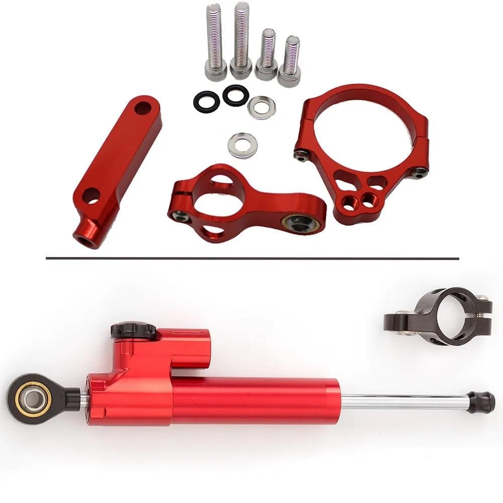 Lenkstabilisator Motorrad Stabilisator Dämpfer Lenkung Montage Halterung Halter Unterstützung Kit Set Für Kawasaki Für 1000 2012-2016 Dämpfer(Red) von MAYINGLON