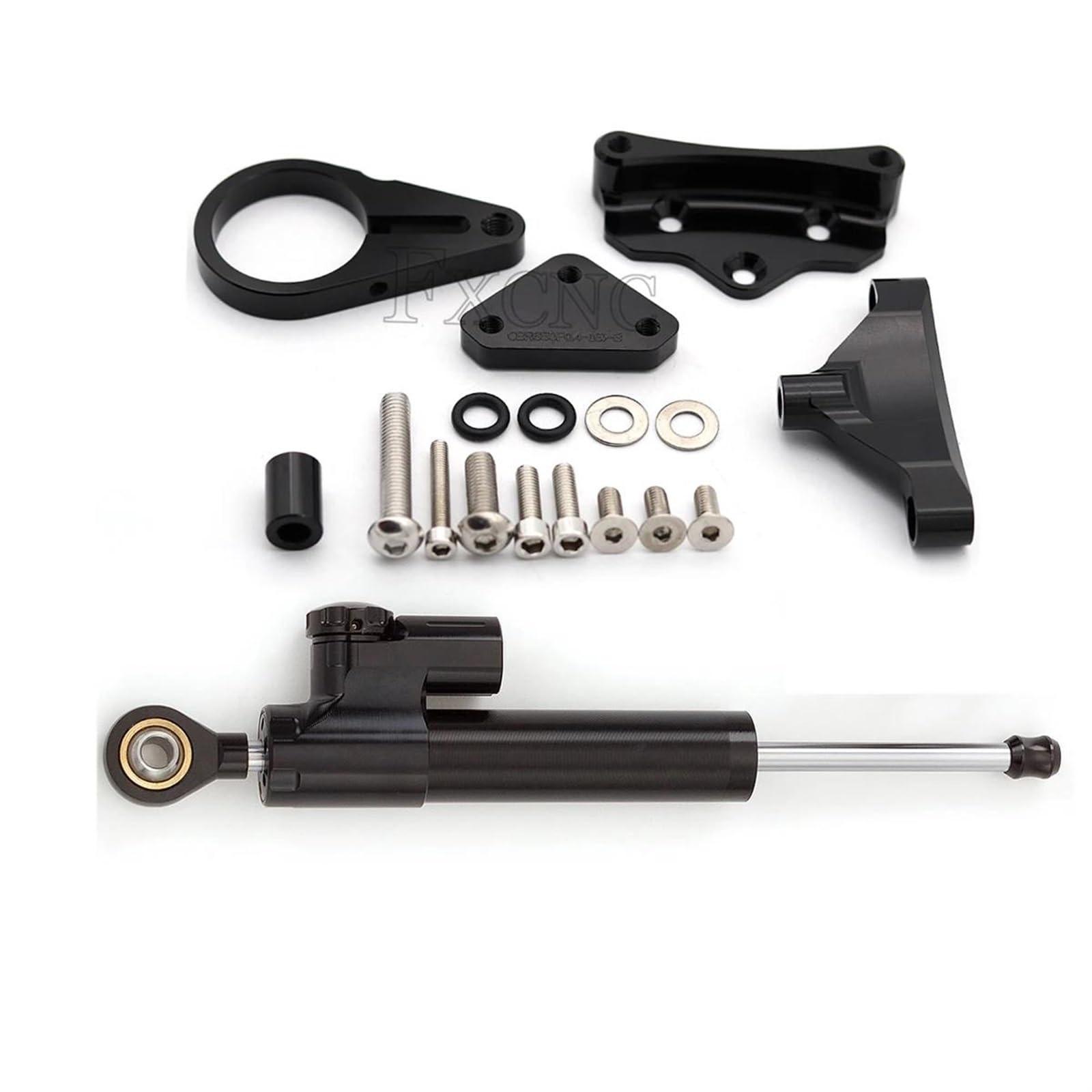 Lenkstabilisator Motorrad Stabilisator Fiber Carbon Lenkung Dämpfer Halterung Montieren Unterstützung Kit Für CBR 650F 2014-2021 CNC Dämpfer(Damper n Bracket A) von MAYINGLON