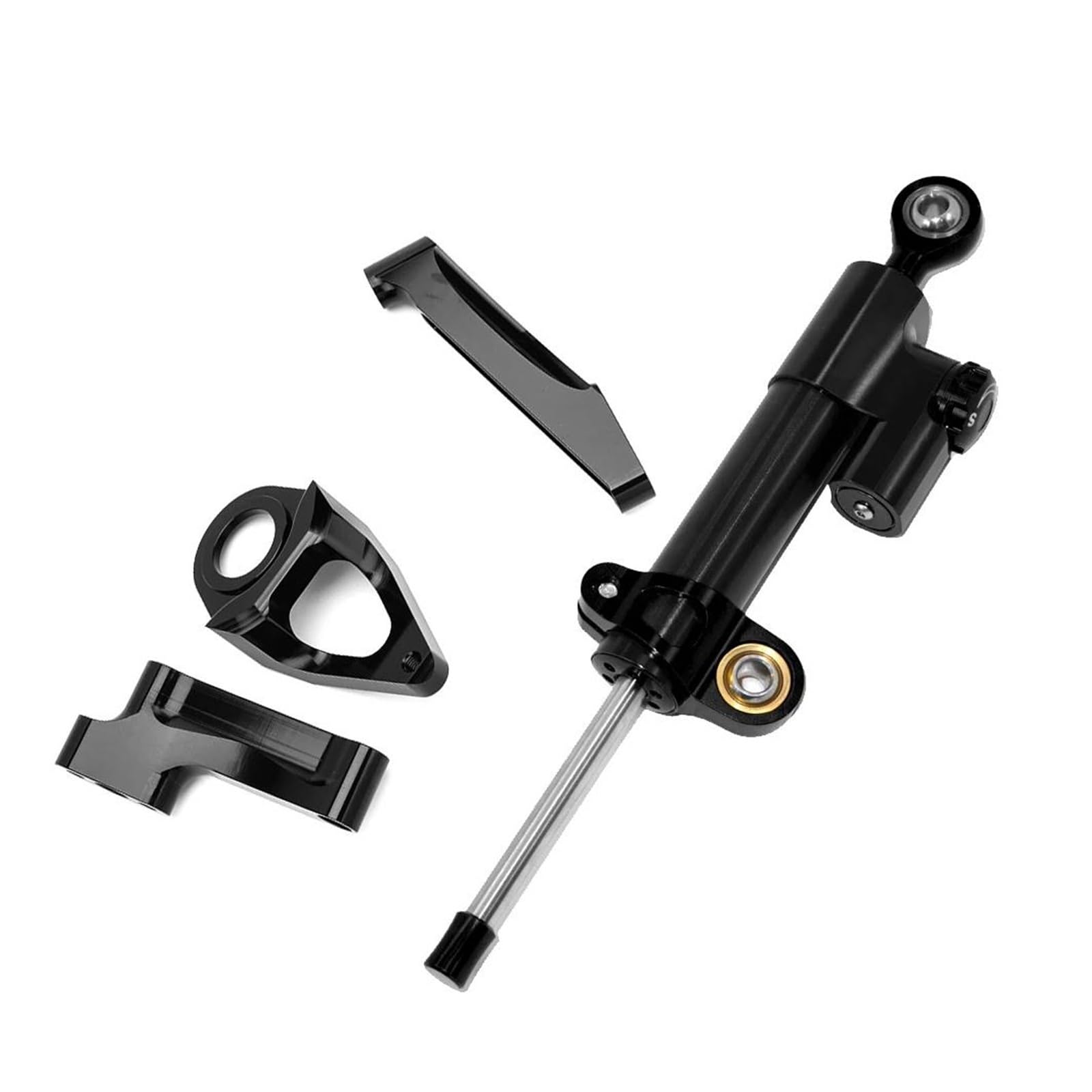 Lenkstabilisator Stabilisieren Sicherheitskontrolle Montagehalterung Motorraddämpferlenkung Für Suzuki Für GSXR1300 Für GSX-R1300 Für GSX R1300 1998-2016 Dämpfer(Black) von MAYINGLON