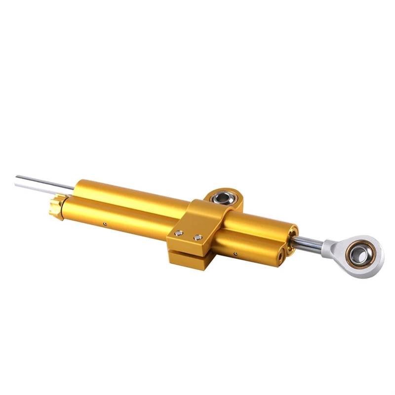 Lenkstabilisator Universal Aluminium Motorrad 255MM Einstellbare Stabilisator Lenkung Dämpfer Für Suzuki Für Ducati Für Kawasaki Für Triumph Dämpfer(Gold) von MAYINGLON