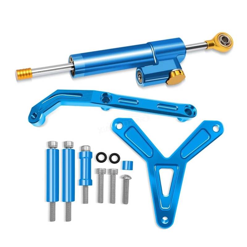 Lenkstabilisator Zubehör Stabilisator Lenkung Stoßdämpfer Halterung Montage Kit Unterstützung Motorrad Für Tracer 9 900 MT-09 2021-2023 MT09 Dämpfer(Blue A) von MAYINGLON