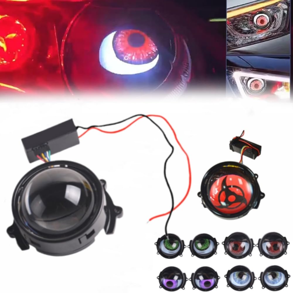 Devil Eyes Light Für Autos, USB Devil Eye Demon Evil Eye Scheinwerfer, 12v LED Dynamische Devil Eye Autolichter Mit Einstellbarem Augenmuster, Blazexel Devil Eyes Light Für Autos Für Jedes (1) von MAYYOONA