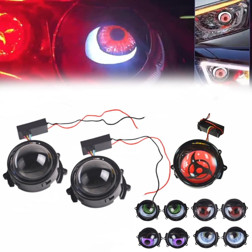 Devil Eyes Light Für Autos, USB Devil Eye Demon Evil Eye Scheinwerfer, 12v LED Dynamische Devil Eye Autolichter Mit Einstellbarem Augenmuster, Blazexel Devil Eyes Light Für Autos Für Jedes (2) von MAYYOONA