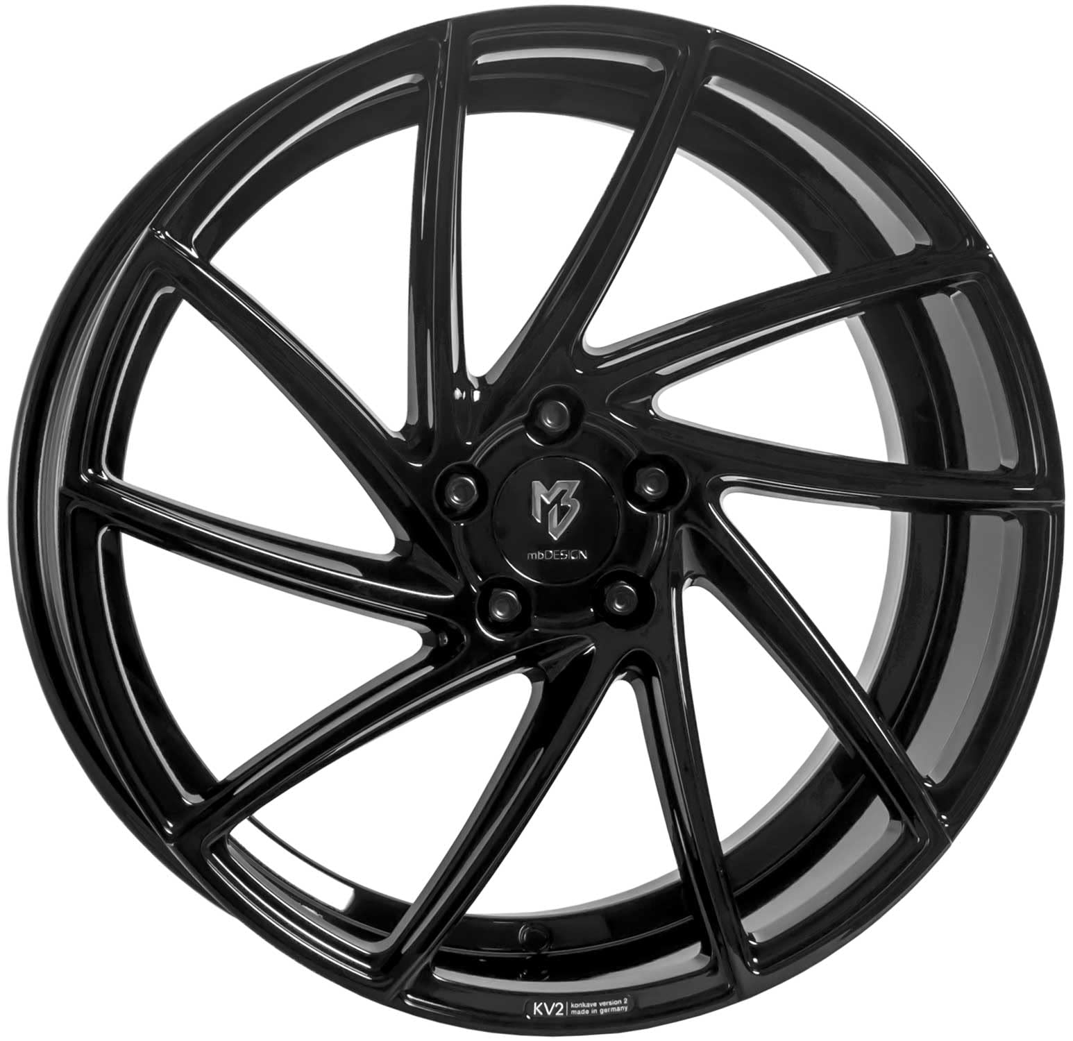 MB Design Felge KV2 8.5Jx19 ET43 5x108 Glanzschwarz kompatibel mit Ford C-Max Focus Kuga Mondeo Puma ST Puma S-Max von MB Design