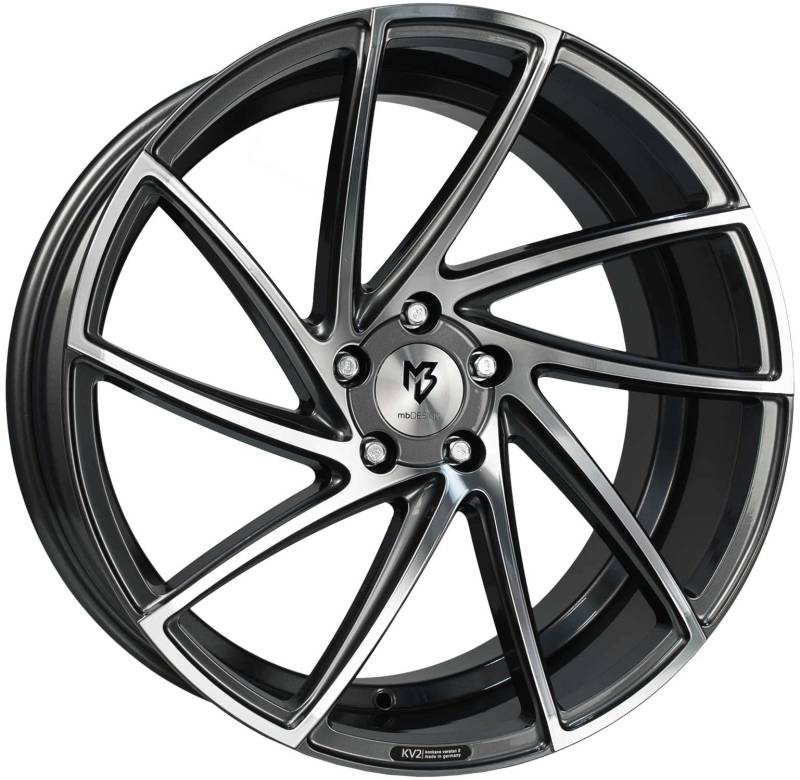 MB Design Felge KV2 8.5Jx19 ET43 5x112 Glanzgrau poliert kompatibel mit VW Beetle EOS Golf Jetta Passat Tiguan Touran T-Roc T-ROC von MB Design