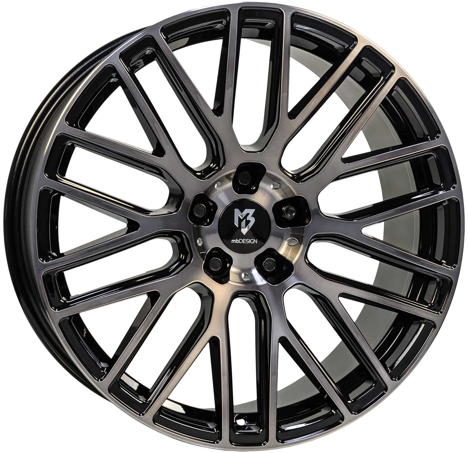 MB Design Felge KV4 7.5Jx18 ET42 5x112 Rauchschwarz glänzend poliert kompatibel mit VW Beetle Caddy E-Golf EOS Golf ID.3 Jetta Passat Scirocco R Scir von MB Design