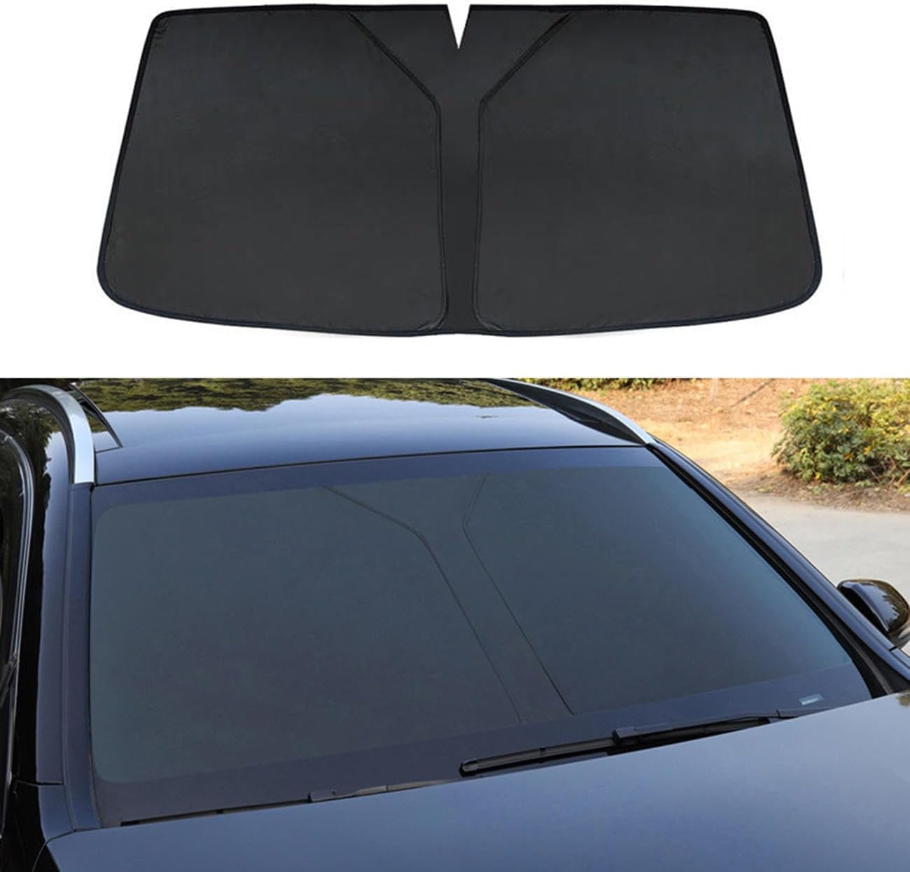 Auto Windschutzscheiben Sonnenschutz für Macan SUV 2014-2022, UV Schutz Auto Sonnenschirm Frontscheibe Hitzeschutz Zubehör,A Black von MBBROS