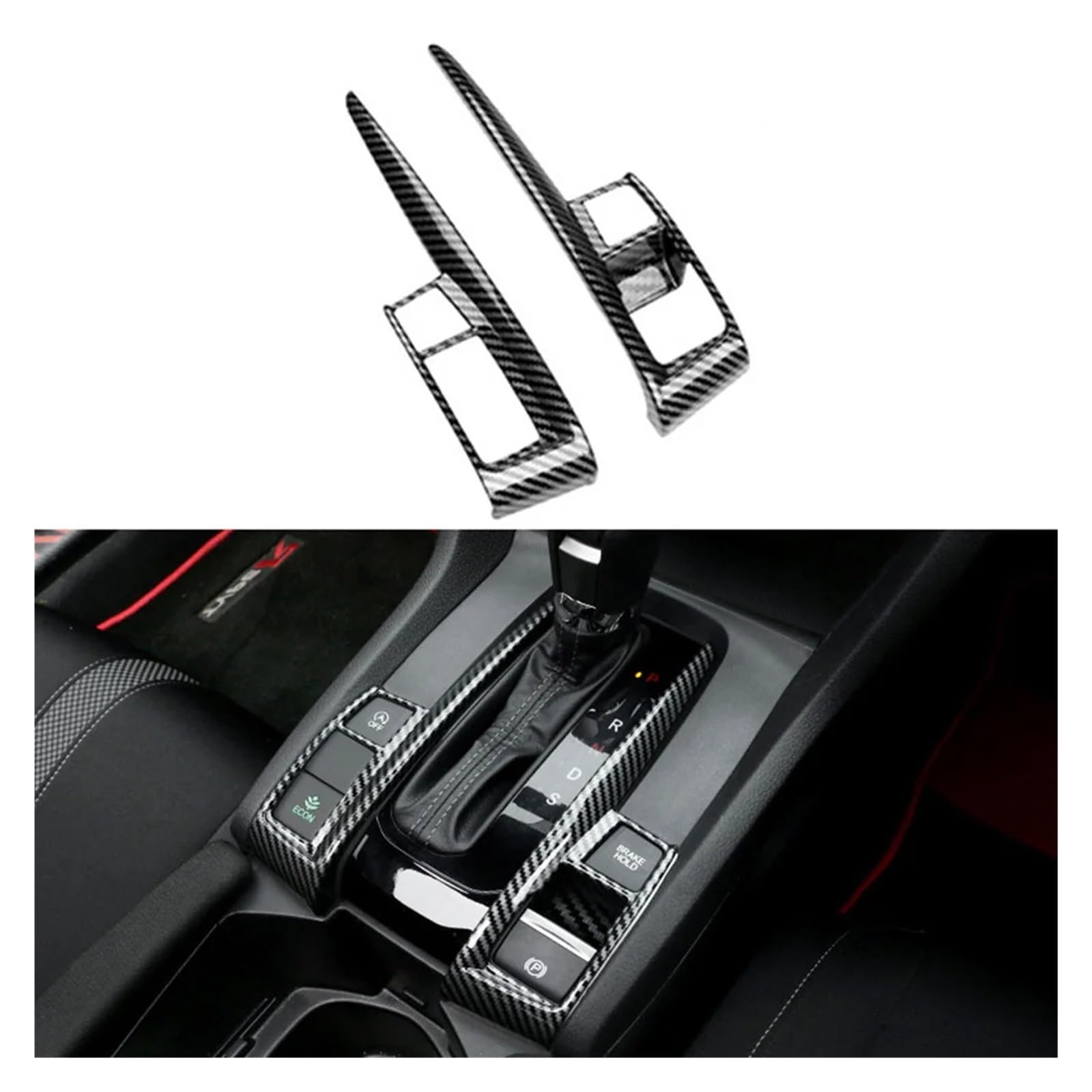 Control Panel Trim Für C&ivi-c 10th 2016 2017 2018 2019 2020 Auto Getriebe Panel Trim Shift Panel Zentrale Armest Box Decor Abdeckung Zubehör Mittelkonsole Frame(2PCS Panel A) von MBPBVRVAF