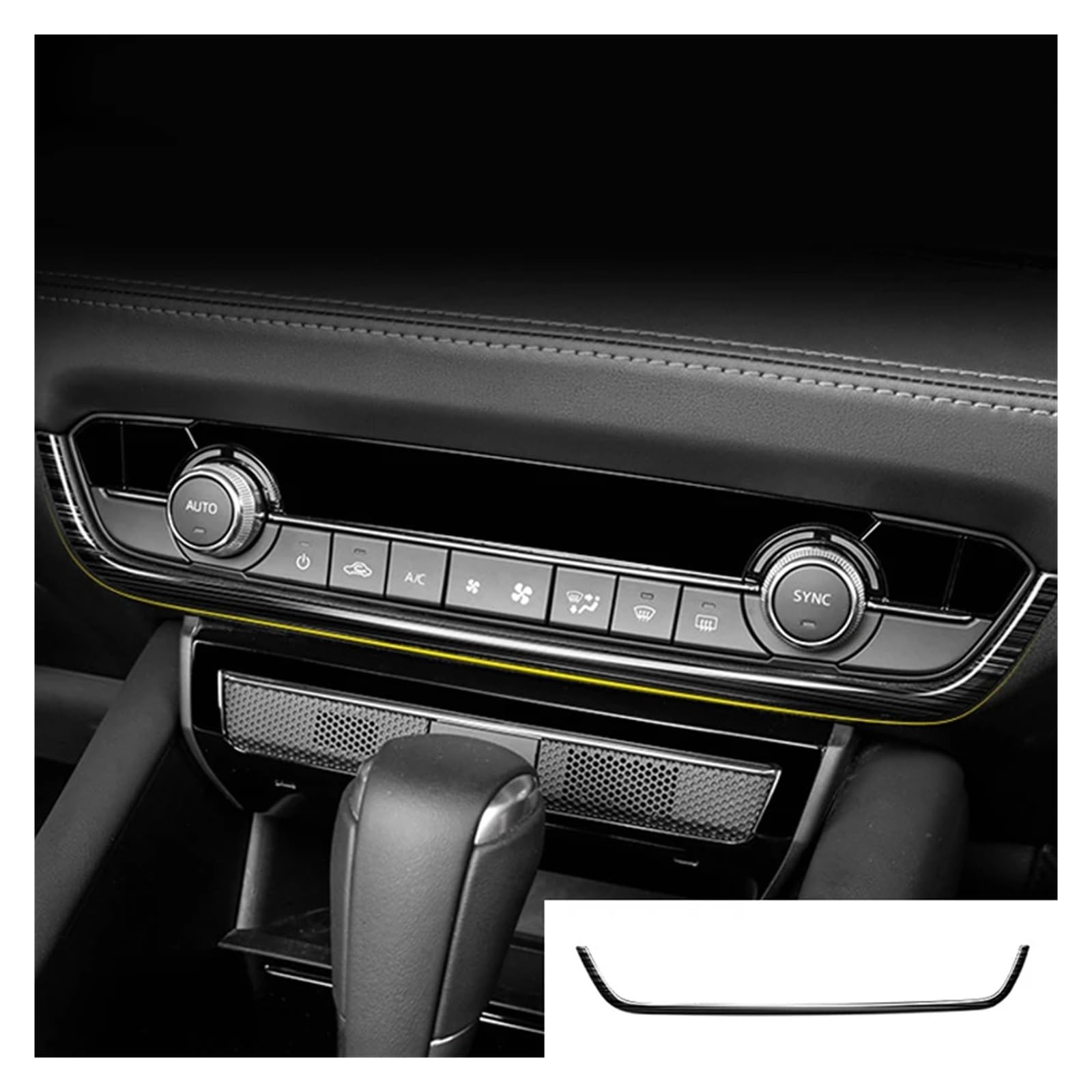 Control Panel Trim Für M&azda 6 2019 2020 2021 Auto Center Konsole Wasser Tasse Panel Getriebe Rahmen Trim Abdeckung Dekoration Innen Form Mittelkonsole Frame(KNOB) von MBPBVRVAF