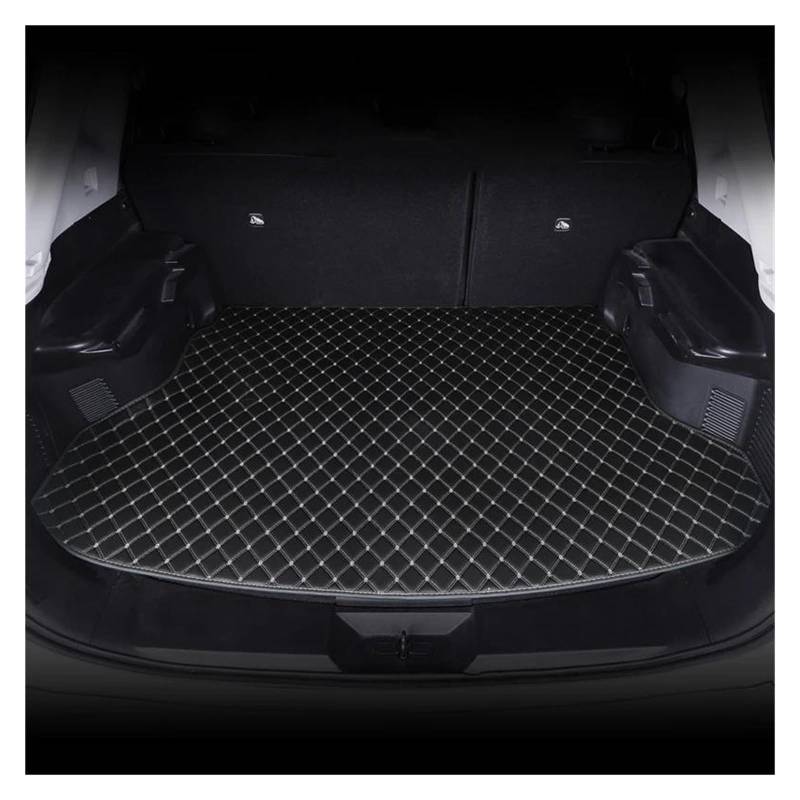 Kofferraumwanne Teppich Auto Stamm Matten PU Custom Teppich Zubehör Für H& Für E&lantra Für Ix25 Für Ix35 Für I30 Für I40 Für Kona Alle Modelle Kofferraum Innenmatte(Black White) von MBPBVRVAF