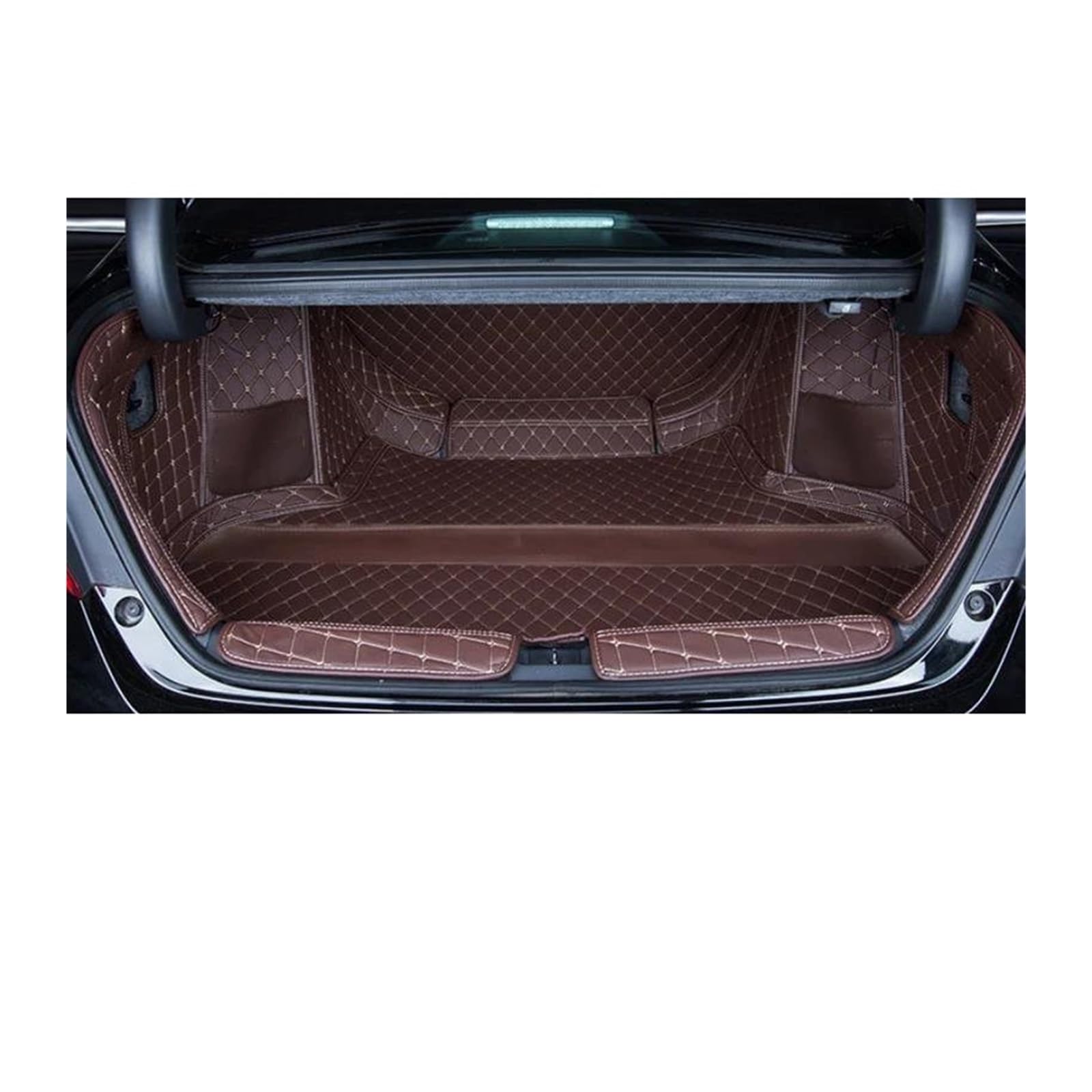 Kofferraumwanne Teppich Für A&ccord 10th Auto Kofferraum Matte Hinten Boot Liner Styling Anti-Schmutzig Schutz Fach Stamm Leder Matten Teile Zubehör Kofferraum Innenmatte(Brown Full Cover) von MBPBVRVAF