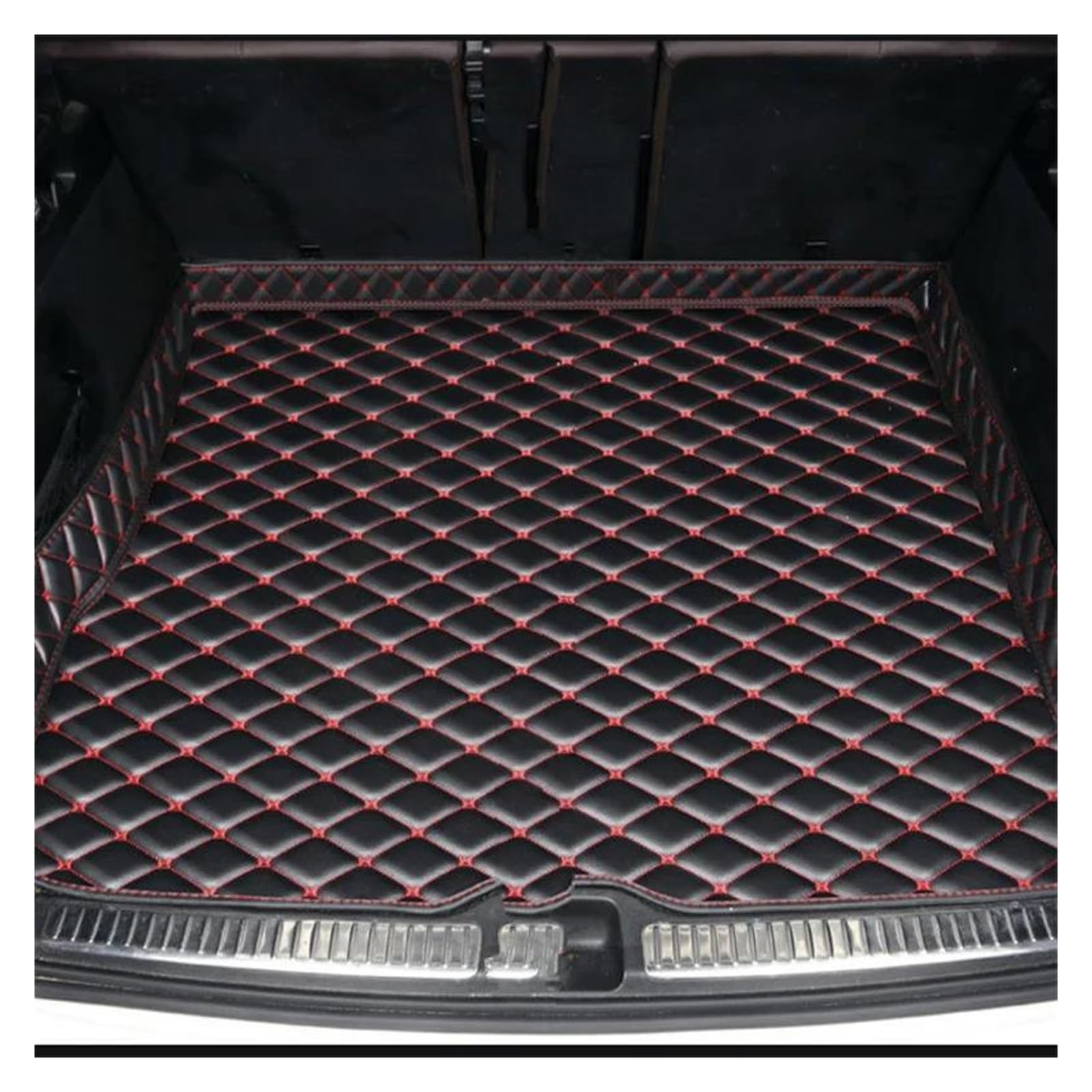 Kofferraumwanne Teppich Für Q&ashqai J10 2006 2007 2008 2009 2010 2011 2012 Kofferraum Matte Kofferraum Abdeckung Pad Cargo-Liner Fach Auto Leder Zubehör Kofferraum Innenmatte(Black and Red) von MBPBVRVAF