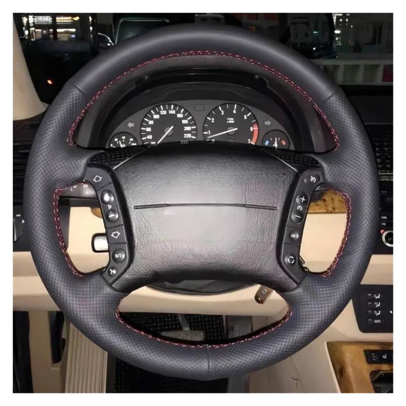 Lenkradschutz Auto Für 3 5 Serie E36 E46 E39 X3 E83 X5 E53 Auto Zubehör Echtes Leder Auto Lenkrad Abdeckung Griff Abdeckung Innen Lenkradschoner(Pink Thread) von MBPBVRVAF