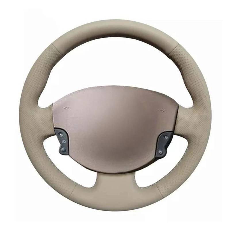 Lenkradschutz Auto Für Megane 2 Für Kangoo 2008 Für Scenic 2 2003 2004 2005 2006 2007 2008 2009 Weiche Beige Künstliche Leder Auto Lenkrad Abdeckung Lenkradschoner(Red Bl Thread) von MBPBVRVAF