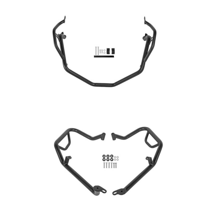 Stoßstange Highway Sturzbügel Für X&ADV 750 Für XADV750 Für X-ADV 750 2021 2022 2023 Motorrad Edelstahl Schutz Motor Schutzfolie Stoßstangen Crash Bar Motorschutzbügel(Black Upper Lower) von MBPBVRVAF