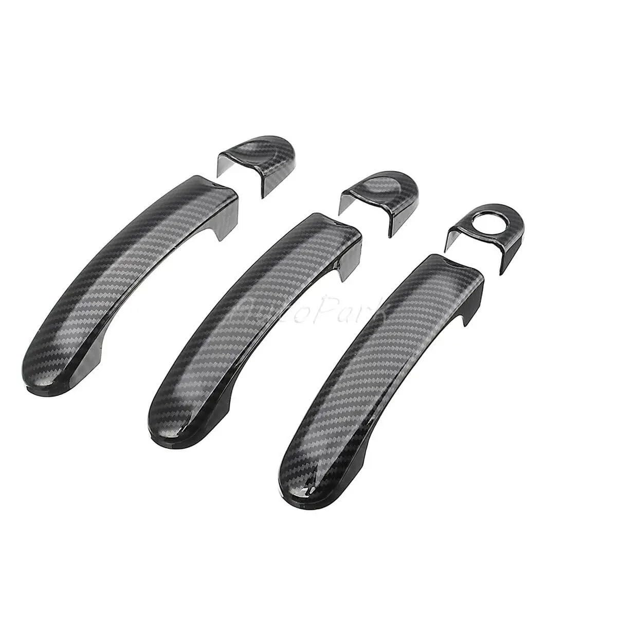 Äußere Türgriff Für Transporter Für T5 T6 Für Caddy 2003 2004 2005 2006 2007 2008 2009 2010 2011 2012-2015 Carbon Faser/Glanz Schwarz Außentürgriff Abdeckung Türgriff Aussengriff(Carbon Fiber) von MBROS