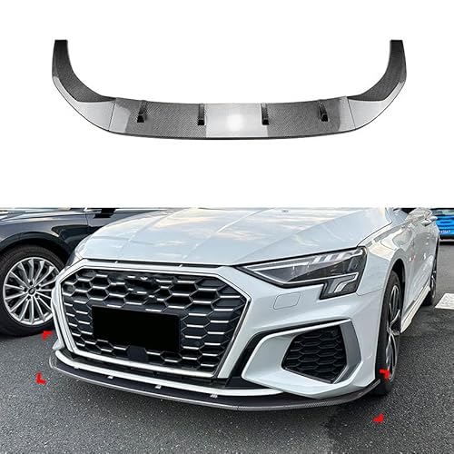 Auto Frontlippe Frontspoiler für Audi A3 S3 8Y 2021-2023, Front Unterstoßstangen Kratzfest Kollisionssicher Lippenspoiler Frontstoßstangenlippe Zubehör,B Carbon Pattern von MBROS