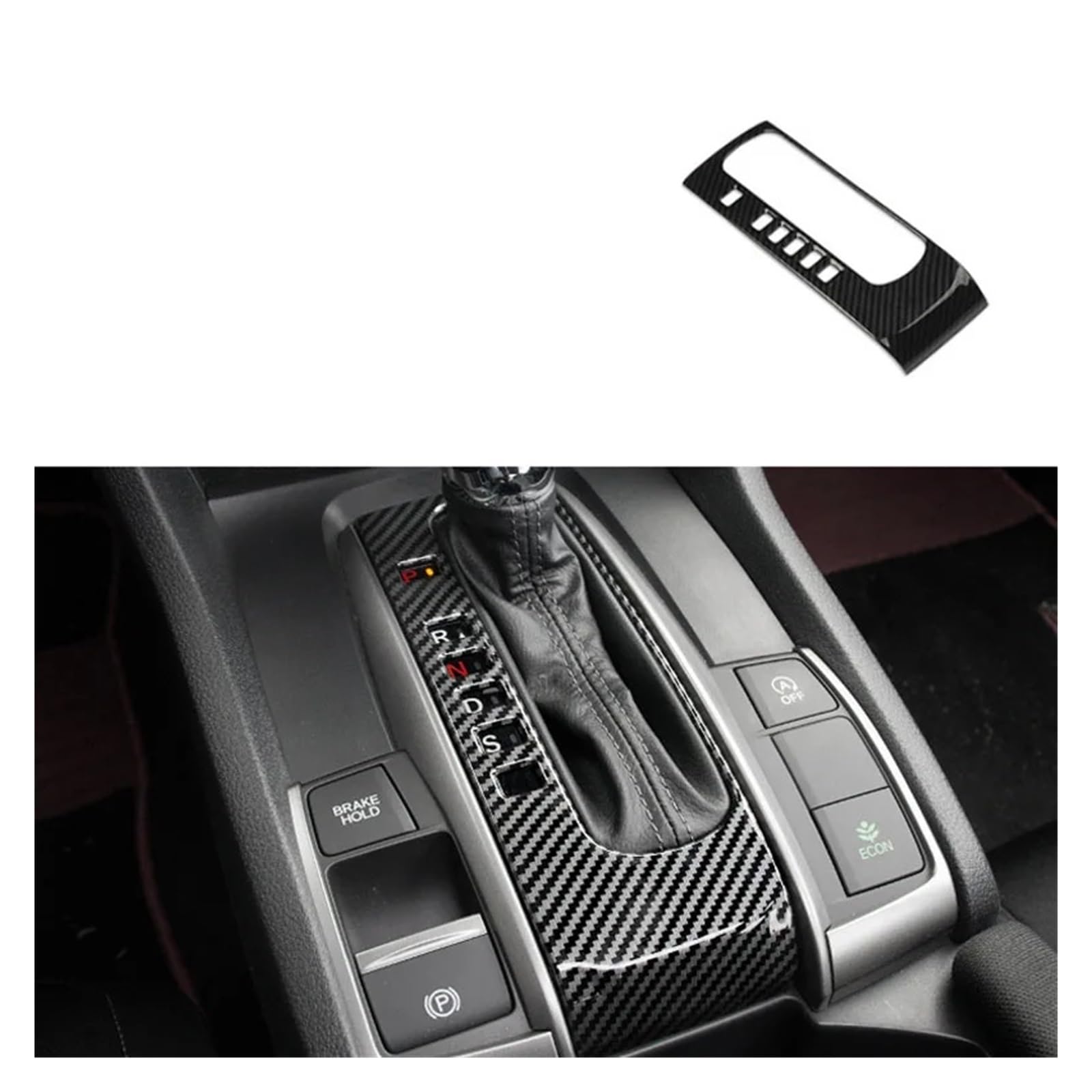 Auto Innenraum Rahmen Für C&ivi-c 10th 2016 2017 2018 2019 2020 2021 Car Center Console Gear Shift Panel TrimStickers Abdeckung Innen Trim(6 Holes Carbon) von MBROS