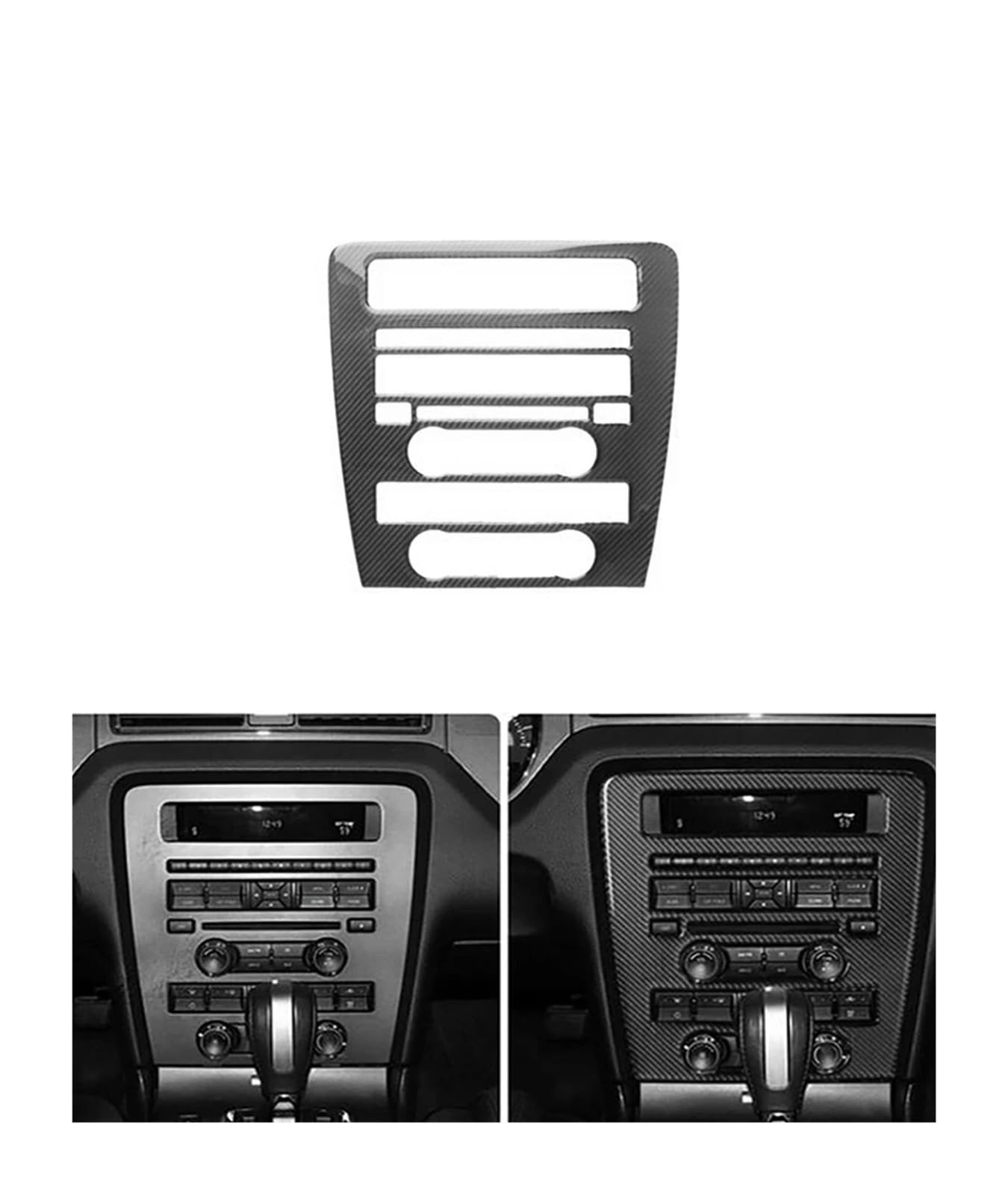 Auto Innenraum Rahmen Für M&ustang 2009 2010 2011 2012 2013 Automotive Carbon Faser Schwarz Aufkleber Innen Dekoration Abdeckung Innen Trim(Navigation Panel B) von MBROS