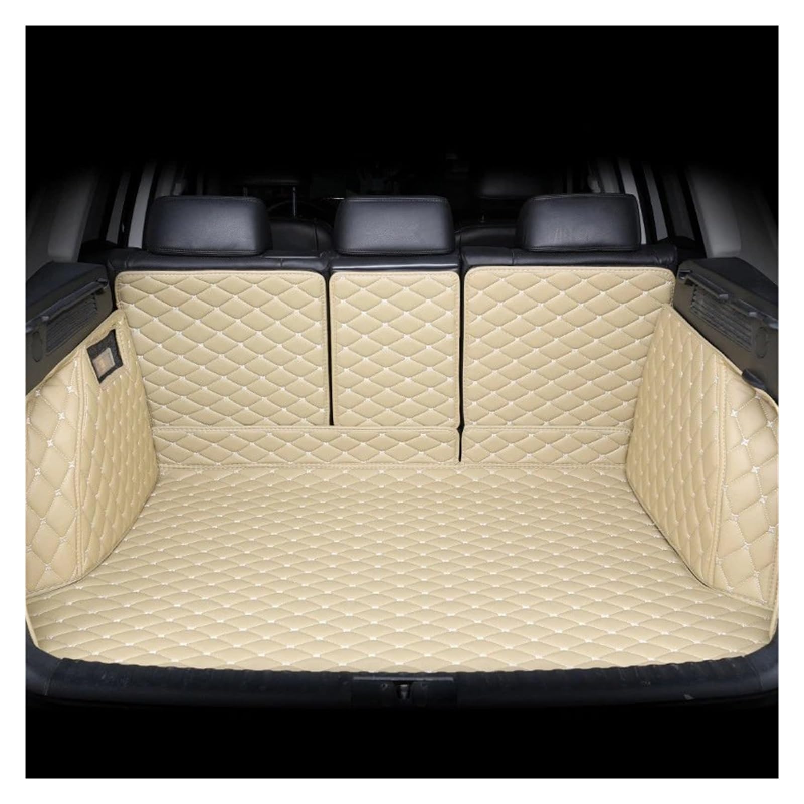 Kofferraummatten Für Land Für Rover Für Discovery Für Range Für Rover Für Evoque LR2 Für Freelander 2 Kofferraum Matte Custom Leder Innen Zubehör Kofferraumschutz Zubehör(Beige) von MBROS