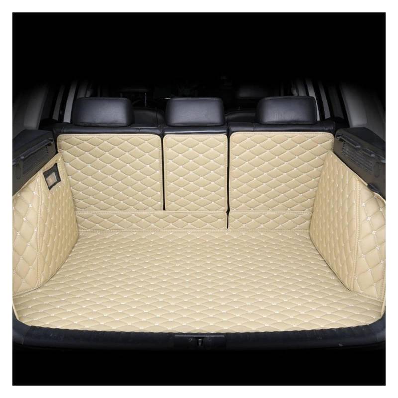 Kofferraummatten Für Land Für Rover Für Discovery Für Range Für Rover Für Evoque LR2 Für Freelander 2 Kofferraum Matte Custom Leder Innen Zubehör Kofferraumschutz Zubehör(Beige) von MBROS