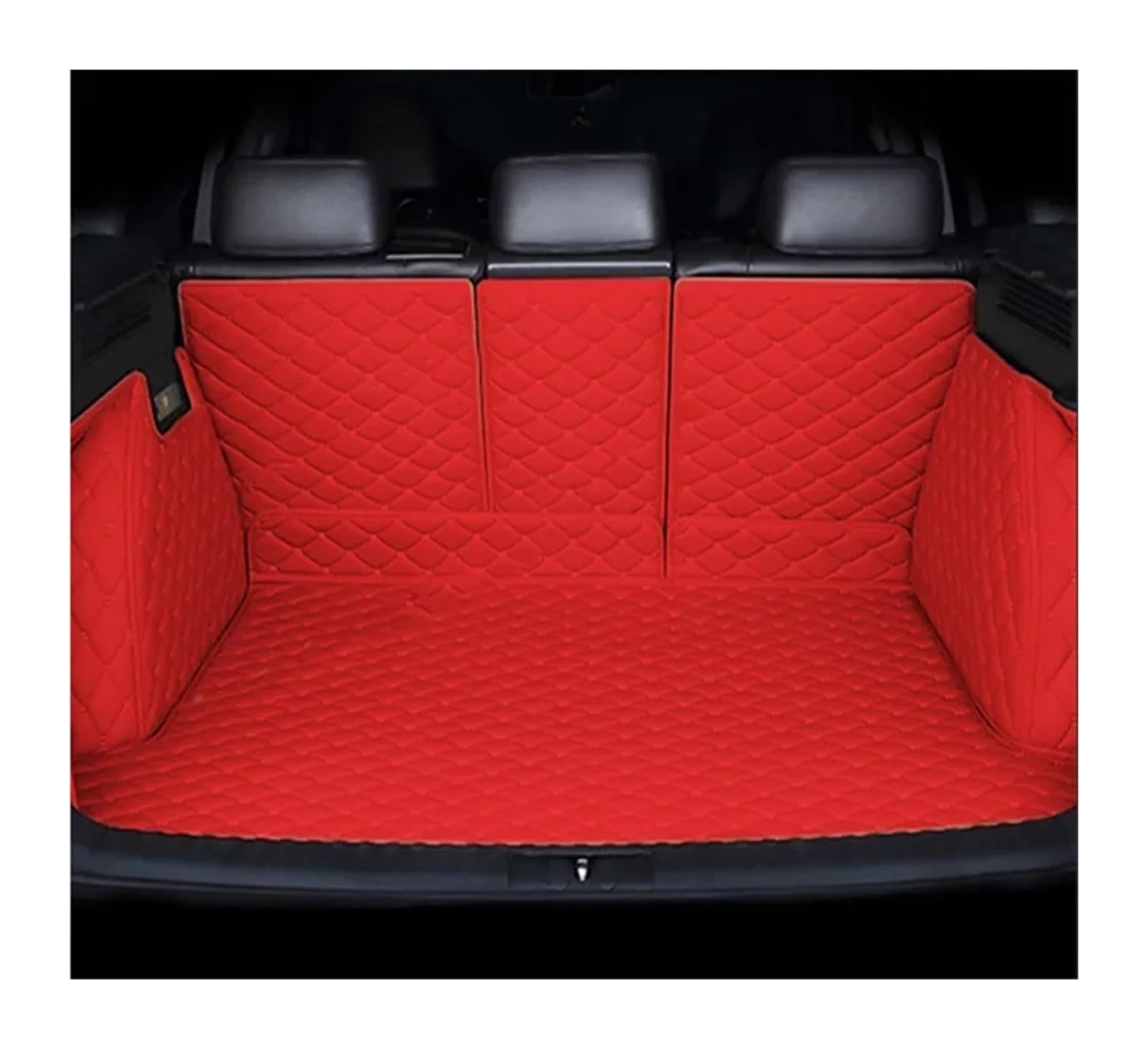 Kofferraummatten Für Touareg 7L 5seat 2002 2003 2004 2005 2006 2007 2008 2009 Kofferraum Matte Vollständig Stamm Matte Hinten Fracht Tablett Zubehör Kofferraumschutz Zubehör(Racing Red3) von MBROS