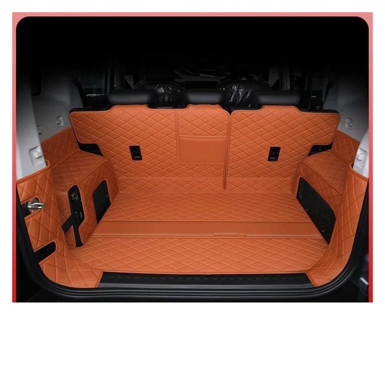 Stamm Boot Matten Für C&hery Für Jetour T2 2023 2024 Auto Stamm Matten Boot Matten Innen Abdeckung Langlebig Cargo-Liner Auto Zubehör Kofferraum Schutzmatte(Full Set orange) von MBROS