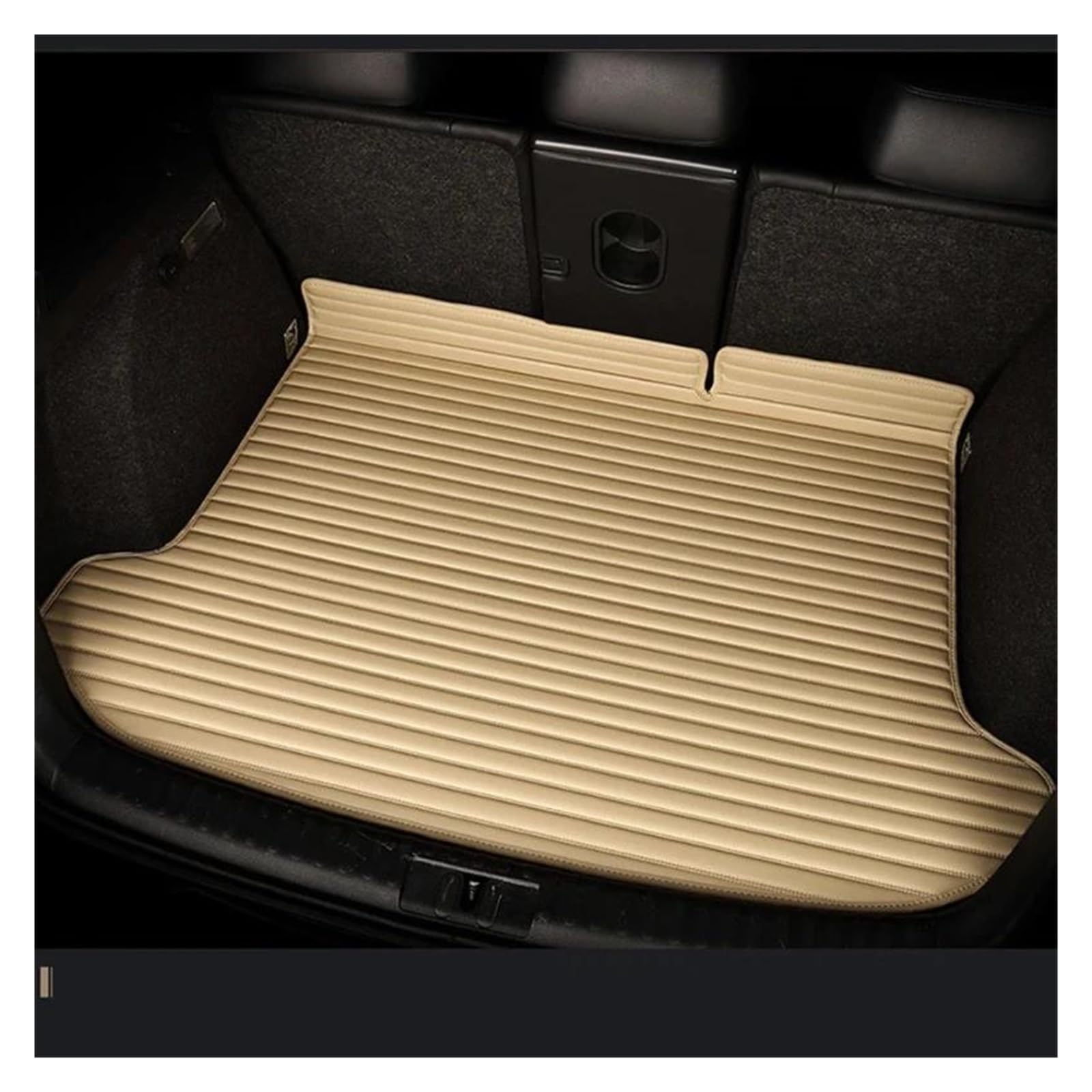 Stamm Boot Matten Für X5 E53 E70 F15 G05 Kofferraum Matte Gestreiftes Pu-Leder Benutzerdefinierte Vollständige Abdeckung Auto Waren Innen Kofferraum Schutzmatte(Beige) von MBROS