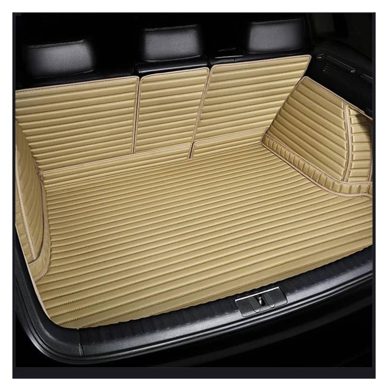 Stamm Boot Matten Für X5 E53 E70 F15 G05 Kofferraum Matte Gestreiftes Pu-Leder Benutzerdefinierte Vollständige Abdeckung Auto Waren Innen Kofferraum Schutzmatte(Beige1) von MBROS