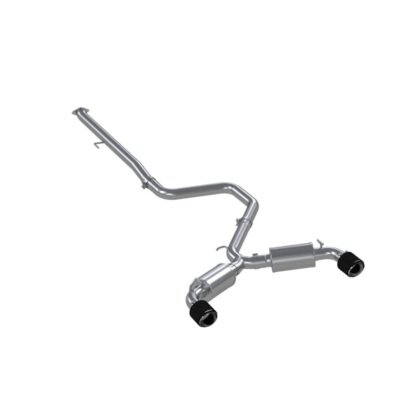 MBRP 7,6 cm T304 Edelstahl Cat-Back Auspuff Dual Rear Exit mit Kohlefaser, T304 Edelstahlspitze | Passend für Hyundai Veloster N Turbo 2019–2022, 2.0L Turbo | Straßenprofil | S47063CF von MBRP